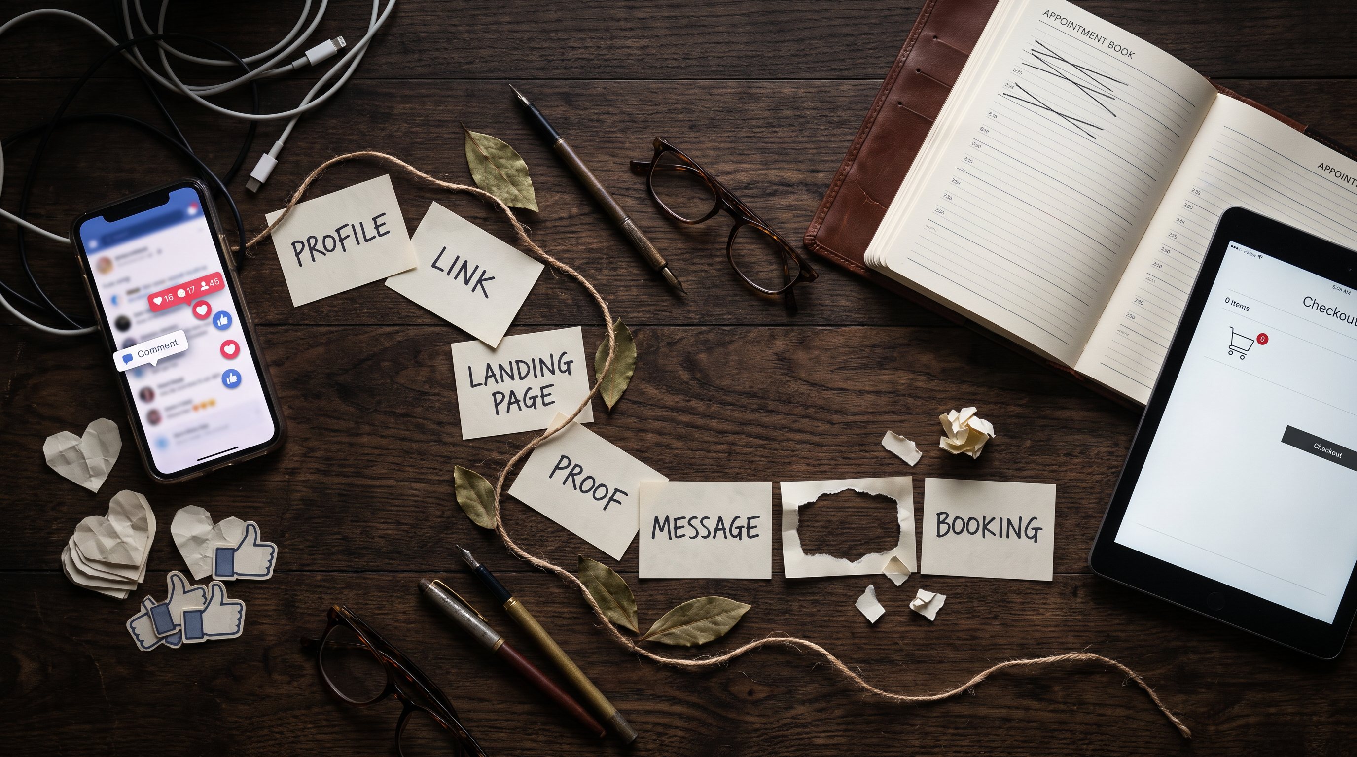 A broken handoff between social engagement and the steps that lead to a booking or sale